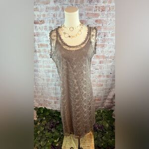 Parkhurst Lace Overlay Dress - Taupe